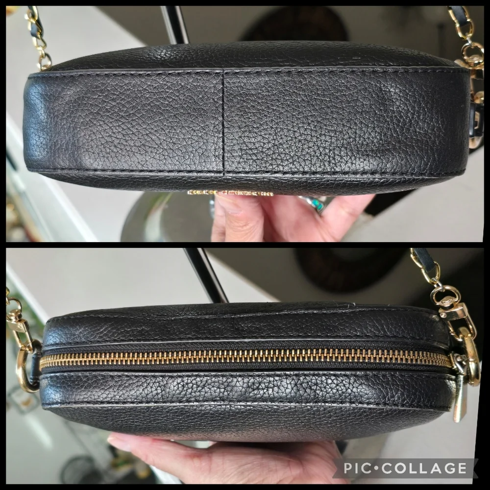 Michael Kors Black Pebbled Leather Camera Style Crossbody Bag